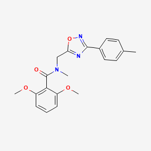 molecular formula C20H21N3O4 B5532389 2,6-dimethoxy-N-methyl-N-{[3-(4-methylphenyl)-1,2,4-oxadiazol-5-yl]methyl}benzamide 