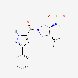 N-{(3S*,4R*)-4-isopropyl-1-[(3-phenyl-1H-pyrazol-5-yl)carbonyl]-3-pyrrolidinyl}methanesulfonamide