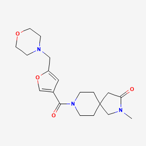molecular formula C19H27N3O4 B5532463 2-methyl-8-[5-(4-morpholinylmethyl)-3-furoyl]-2,8-diazaspiro[4.5]decan-3-one 