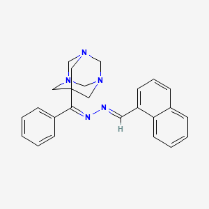 molecular formula C25H25N5 B5532476 1-naphthaldehyde [phenyl(1,3,5-triazatricyclo[3.3.1.1~3,7~]dec-7-yl)methylene]hydrazone 