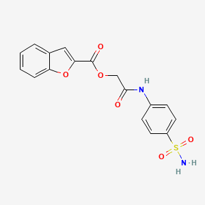 molecular formula C17H14N2O6S B5532480 2-{[4-(aminosulfonyl)phenyl]amino}-2-oxoethyl 1-benzofuran-2-carboxylate 