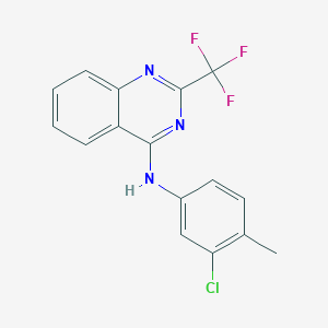 molecular formula C16H11ClF3N3 B5532496 N-(3-chloro-4-methylphenyl)-2-(trifluoromethyl)-4-quinazolinamine 