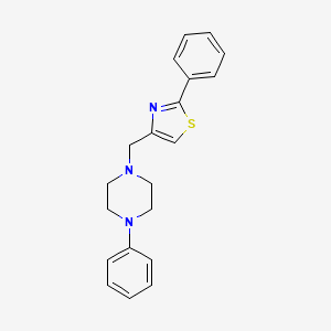 molecular formula C20H21N3S B5532498 1-phenyl-4-[(2-phenyl-1,3-thiazol-4-yl)methyl]piperazine 