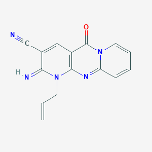molecular formula C15H11N5O B5532509 1-allyl-2-imino-5-oxo-1,5-dihydro-2H-dipyrido[1,2-a:2',3'-d]pyrimidine-3-carbonitrile 