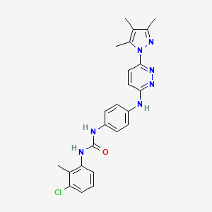 molecular formula C24H24ClN7O B5532524 N-(3-chloro-2-methylphenyl)-N'-(4-{[6-(3,4,5-trimethyl-1H-pyrazol-1-yl)-3-pyridazinyl]amino}phenyl)urea 
