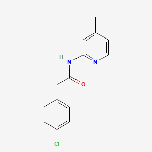 molecular formula C14H13ClN2O B5532550 2-(4-chlorophenyl)-N-(4-methyl-2-pyridinyl)acetamide 
