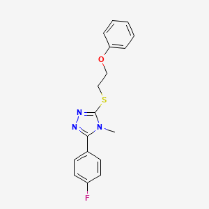 molecular formula C17H16FN3OS B5532573 3-(4-fluorophenyl)-4-methyl-5-[(2-phenoxyethyl)thio]-4H-1,2,4-triazole 