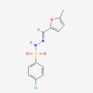molecular formula C12H11ClN2O3S B5532597 4-chloro-N'-[(5-methyl-2-furyl)methylene]benzenesulfonohydrazide 