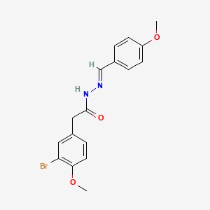 molecular formula C17H17BrN2O3 B5532611 2-(3-bromo-4-methoxyphenyl)-N'-(4-methoxybenzylidene)acetohydrazide 