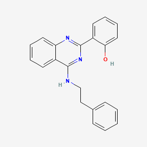 molecular formula C22H19N3O B5532631 2-{4-[(2-phenylethyl)amino]-2-quinazolinyl}phenol 
