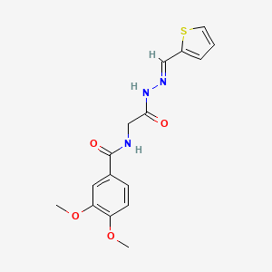 molecular formula C16H17N3O4S B5532635 3,4-dimethoxy-N-{2-oxo-2-[2-(2-thienylmethylene)hydrazino]ethyl}benzamide CAS No. 374606-62-9