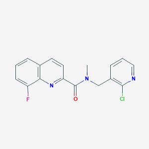 molecular formula C17H13ClFN3O B5532646 N-[(2-chloro-3-pyridinyl)methyl]-8-fluoro-N-methyl-2-quinolinecarboxamide 