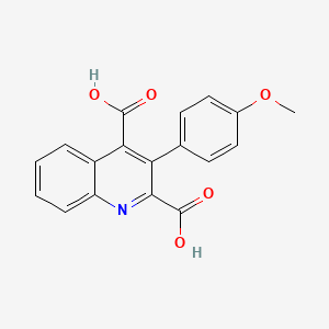 molecular formula C18H13NO5 B5532648 3-(4-methoxyphenyl)-2,4-quinolinedicarboxylic acid 