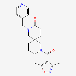 molecular formula C21H26N4O3 B5532675 8-[(3,5-dimethylisoxazol-4-yl)carbonyl]-2-(pyridin-4-ylmethyl)-2,8-diazaspiro[5.5]undecan-3-one 
