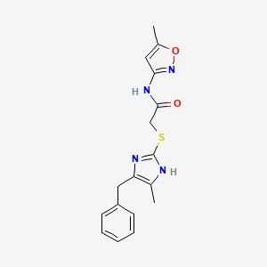 molecular formula C17H18N4O2S B5532689 2-[(5-benzyl-4-methyl-1H-imidazol-2-yl)thio]-N-(5-methyl-3-isoxazolyl)acetamide 
