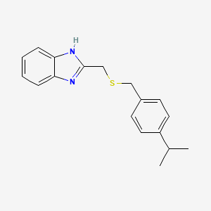 molecular formula C18H20N2S B5532698 2-{[(4-isopropylbenzyl)thio]methyl}-1H-benzimidazole 