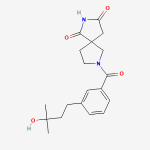 7-[3-(3-hydroxy-3-methylbutyl)benzoyl]-2,7-diazaspiro[4.4]nonane-1,3-dione