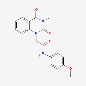molecular formula C19H19N3O4 B5532705 2-(3-ethyl-2,4-dioxo-3,4-dihydro-1(2H)-quinazolinyl)-N-(4-methoxyphenyl)acetamide 