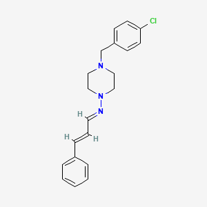 molecular formula C20H22ClN3 B5532716 4-(4-chlorobenzyl)-N-(3-phenyl-2-propen-1-ylidene)-1-piperazinamine 