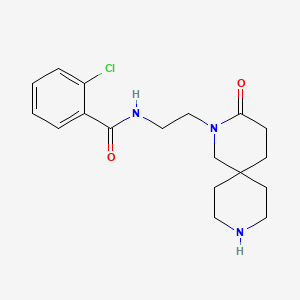 molecular formula C18H24ClN3O2 B5532751 2-chloro-N-[2-(3-oxo-2,9-diazaspiro[5.5]undec-2-yl)ethyl]benzamide hydrochloride 