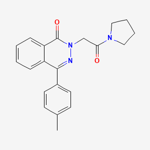 molecular formula C21H21N3O2 B5532760 4-(4-methylphenyl)-2-[2-oxo-2-(1-pyrrolidinyl)ethyl]-1(2H)-phthalazinone 