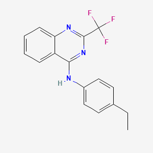 molecular formula C17H14F3N3 B5532766 N-(4-ethylphenyl)-2-(trifluoromethyl)-4-quinazolinamine 