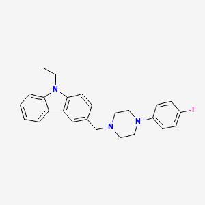 molecular formula C25H26FN3 B5532840 9-ethyl-3-{[4-(4-fluorophenyl)-1-piperazinyl]methyl}-9H-carbazole 