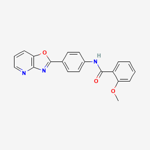 molecular formula C20H15N3O3 B5532845 2-methoxy-N-(4-[1,3]oxazolo[4,5-b]pyridin-2-ylphenyl)benzamide 