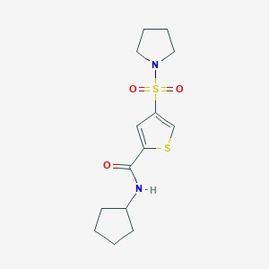 molecular formula C14H20N2O3S2 B5532853 N-cyclopentyl-4-(1-pyrrolidinylsulfonyl)-2-thiophenecarboxamide 