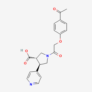 molecular formula C20H20N2O5 B5532892 (3S*,4R*)-1-[(4-acetylphenoxy)acetyl]-4-pyridin-4-ylpyrrolidine-3-carboxylic acid 