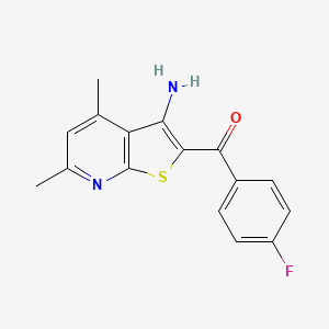 molecular formula C16H13FN2OS B5532918 (3-amino-4,6-dimethylthieno[2,3-b]pyridin-2-yl)(4-fluorophenyl)methanone CAS No. 285986-95-0