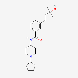 molecular formula C22H34N2O2 B5532924 N-(1-cyclopentyl-4-piperidinyl)-3-(3-hydroxy-3-methylbutyl)benzamide 