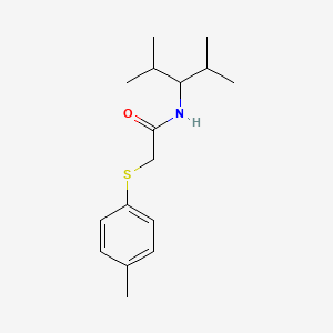 molecular formula C16H25NOS B5532955 N-(1-isopropyl-2-methylpropyl)-2-[(4-methylphenyl)thio]acetamide 