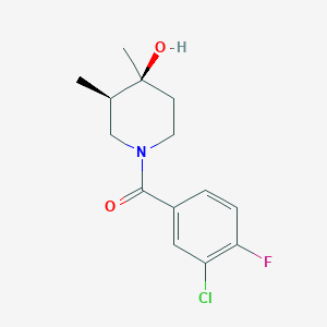 molecular formula C14H17ClFNO2 B5532958 (3R*,4S*)-1-(3-chloro-4-fluorobenzoyl)-3,4-dimethylpiperidin-4-ol 