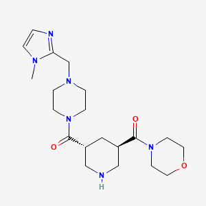 molecular formula C20H32N6O3 B5532970 4-{[(3R*,5R*)-5-({4-[(1-methyl-1H-imidazol-2-yl)methyl]piperazin-1-yl}carbonyl)piperidin-3-yl]carbonyl}morpholine 