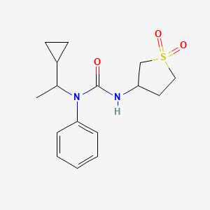 molecular formula C16H22N2O3S B5532974 N-(1-cyclopropylethyl)-N'-(1,1-dioxidotetrahydro-3-thienyl)-N-phenylurea 