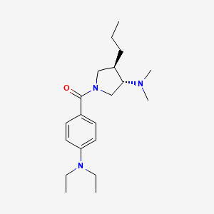 molecular formula C20H33N3O B5533005 (3S*,4R*)-1-[4-(diethylamino)benzoyl]-N,N-dimethyl-4-propyl-3-pyrrolidinamine 