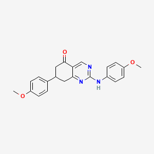 molecular formula C22H21N3O3 B5533006 7-(4-methoxyphenyl)-2-[(4-methoxyphenyl)amino]-7,8-dihydro-5(6H)-quinazolinone 