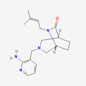 molecular formula C18H26N4O B5533014 (1S*,5R*)-3-[(2-amino-3-pyridinyl)methyl]-6-(3-methyl-2-buten-1-yl)-3,6-diazabicyclo[3.2.2]nonan-7-one 
