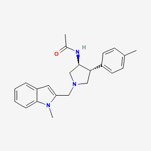 molecular formula C23H27N3O B5533016 N-[(3S*,4R*)-1-[(1-methyl-1H-indol-2-yl)methyl]-4-(4-methylphenyl)-3-pyrrolidinyl]acetamide 