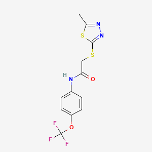 2-[(5-methyl-1,3,4-thiadiazol-2-yl)thio]-N-[4-(trifluoromethoxy)phenyl]acetamide