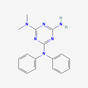 molecular formula C17H18N6 B5533051 N~2~,N~2~-dimethyl-N~4~,N~4~-diphenyl-1,3,5-triazine-2,4,6-triamine 