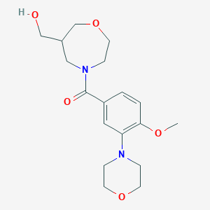 molecular formula C18H26N2O5 B5533057 [4-(4-methoxy-3-morpholin-4-ylbenzoyl)-1,4-oxazepan-6-yl]methanol 