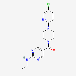molecular formula C16H19ClN6O B5533058 5-{[4-(5-chloro-2-pyridinyl)-1-piperazinyl]carbonyl}-N-ethyl-2-pyrimidinamine 