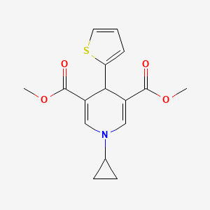 molecular formula C16H17NO4S B5533072 dimethyl 1-cyclopropyl-4-(2-thienyl)-1,4-dihydro-3,5-pyridinedicarboxylate 