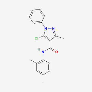 molecular formula C19H18ClN3O B5533078 5-chloro-N-(2,4-dimethylphenyl)-3-methyl-1-phenyl-1H-pyrazole-4-carboxamide 