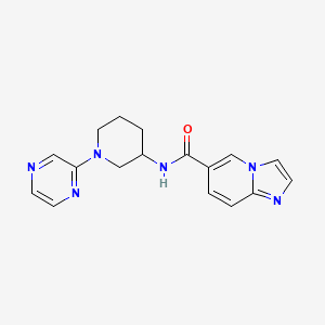 molecular formula C17H18N6O B5533111 N-(1-pyrazin-2-ylpiperidin-3-yl)imidazo[1,2-a]pyridine-6-carboxamide 
