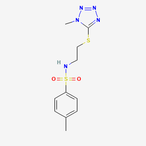 molecular formula C11H15N5O2S2 B5533117 4-methyl-N-{2-[(1-methyl-1H-tetrazol-5-yl)thio]ethyl}benzenesulfonamide 