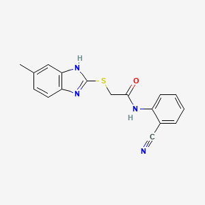 molecular formula C17H14N4OS B5533118 N-(2-cyanophenyl)-2-[(6-methyl-1H-benzimidazol-2-yl)thio]acetamide 