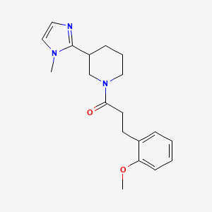 molecular formula C19H25N3O2 B5533123 1-[3-(2-methoxyphenyl)propanoyl]-3-(1-methyl-1H-imidazol-2-yl)piperidine 